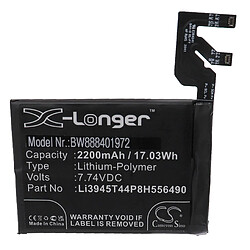 vhbw Batterie remplacement pour ZTE Li3945T44P8H556490 pour smartphone (2200mAh, 7,74V, Li-polymère) 