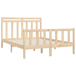 Acheter Maison Chic Lit Moderne Chambre - Cadre/structure de lit pour adulte Bois de pin massif 140x200 cm -MN11648