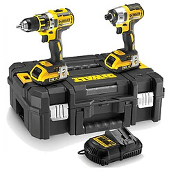 DEWALT Pack Perceuse Visseuse DCD709 + Visseuse a chocs DCF809 = DCK2062L2T