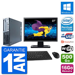 PC Lenovo M91p SFF Ecran 27" Intel G630 RAM 16Go Disque 500Go Windows 10 Wifi · Occasion 