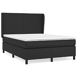 vidaXL Sommier à lattes de lit avec matelas Noir 140x190 cm Similicuir