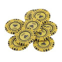 Acheter Magideal 1000 Valeur Nominale 45mm Non Négociable Diamant Casino D'argile Jetons Jaunes