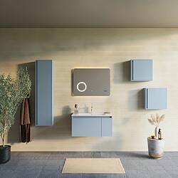 Acheter Kiamami Valentina ARMOIRE DE TOILETTE SUSPENDUE DE 80 BLEU CLAIR MATCM AVEC LAVABO ET MIROIR | MONACO