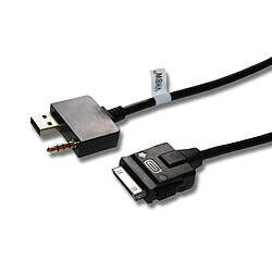 vhbw Câble adaptateur de ligne AUX Radio compatible avec Hyundai de l'année de fabr. 2009+ Azera, Elantra Touring, Entourage voiture, véhicule - USB