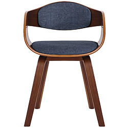 Avis Decoshop26 Lot de 2 chaises de salle à manger design scandinave en tissu bleu et structure en bois foncé 10_0001724