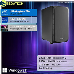 Sedatech Pack PC Gamer Silent Silent • Intel i9-14900 • 32Go DDR5 • 2To SSD M.2 • Windows 11 • Moniteur 27"