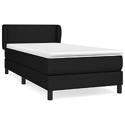 vidaXL Sommier à lattes de lit avec matelas Noir 100x200 cm Tissu