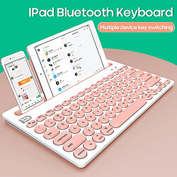 Universal Pour IOS, le dernier clavier sans fil Bluetooth portable pour iPad//mini clavier pour tablette (rose) 