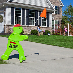 Step2 Safety Sam | Panneau d'aVERTissement pour enfants en VERT fluo avec drapeau | Panneau d'aVERTissement | Signalisation pas cher