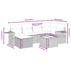 Avis vidaXL Salon de jardin avec coussins 7 pcs beige résine tressée