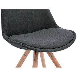 Acheter Decoshop26 4 chaises de salle à manger style scandinave en tissu gris foncé pieds rond en bois clair CDS10348