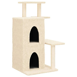 Arbre à chat avec griffoirs,niche pour chat en sisal crème 97 cm -MN27805