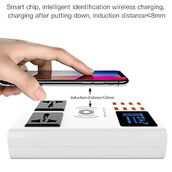 Wewoo Chargeur sans fil YC-CDA10W 10W Multi Port USB Affichage numérique intelligent à charge rapideprise américaine pas cher