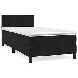 vidaXL Sommier à lattes de lit avec matelas Noir 100x200 cm Velours