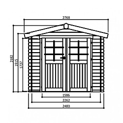 SOLID SUPERIA Dresden abri de jardin en bois 198x248x218cm