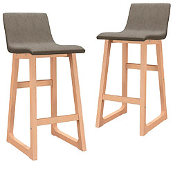 vidaXL Tabourets de bar lot de 2 taupe tissu 