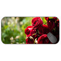 Universal (750x300x3) Pad de souris de jeu étendu grande taille, pad de souris rose rouge rose avec bords cousus