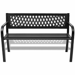 Maison Chic Banc de jardin | Banquette de jardin | Chaise Relax 118 cm Acier Noir -MN64320