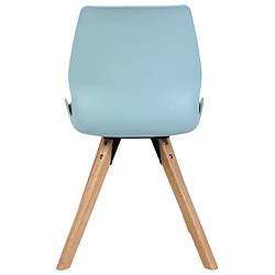 Acheter Decoshop26 Lot de 2 chaises de salle à manger en plastique bleu style scandinave pieds bois CDS101145