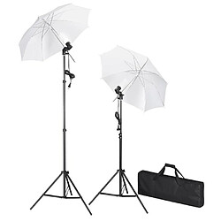 vidaXL Kit de studio photo avec lampes pieds et parapluies