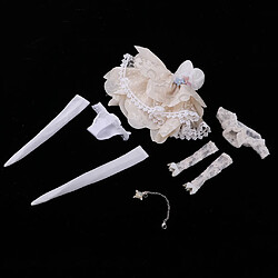 robe en dentelle princesse fixée pour 1/4 bjd fille accessoires poupées beige robe de poupée BJD 1/4