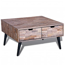 vidaXL Table basse avec 4 tiroirs Bois de teck recyclé