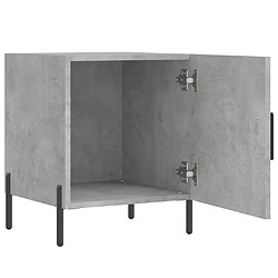 Maison Chic Table de chevet,Table de Nuit,Meuble de Rangement gris béton 40x40x50 cm bois d’ingénierie pas cher