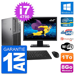 PC Lenovo M93p SFF Ecran 22" Intel i7-4790 RAM 8Go Disque 1To Windows 10 Wifi · Occasion 