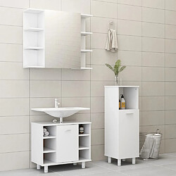 ComfortXL Ensemble De Meubles De Bain 3 Pièces Blanc Bois D'ingénierie