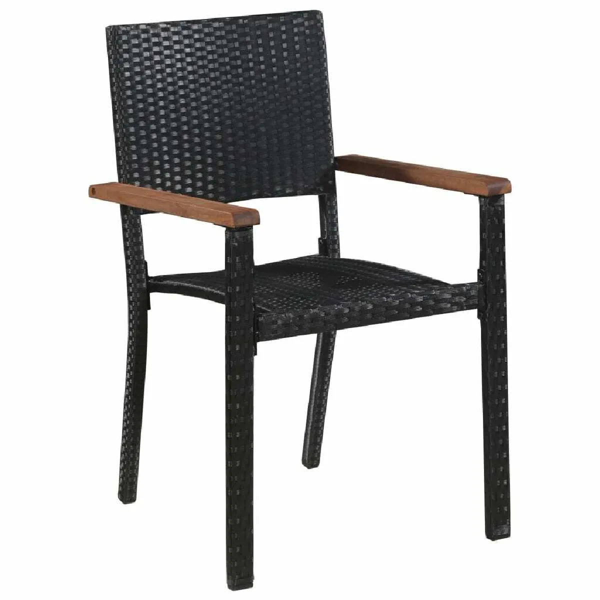 Avis Maison Chic Mobilier d'extérieur 7 pcs,salon de jardin moderne Résine tressée et bois d'acacia Noir -GKD598130