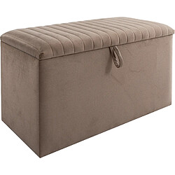 Vivenla Banc bout de lit coffre avec rangement coloris beige design en velours L. 80 x P. 41 x H. 45 cm collection CAIRO