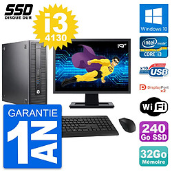 PC HP 600 G1 SFF Ecran 19" Intel Core i3-4130 RAM 32Go SSD 240Go Windows 10 Wifi · Occasion 