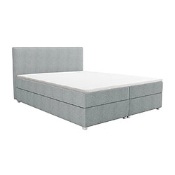 Vente-Unique Ensemble complet boxspring tête de lit + sommier + matelas + surmatelas - 160 x 200 cm - Tissu - Gris clair - ONAN de YSMÉE