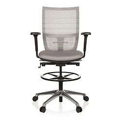 Tabouret de travail / Chaise de comptoir TOP WORK 98 tissu maille gris hjh OFFICE