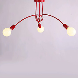 Stoex Luminaire Plafonnier Edison 3 Têtes Metal Fer Industriel Creative Rouge , Lampe de suspension Vintage Luminaire E27 Rétro Salle de Salle à Manger Chambre D'hôtel Accueil Accessoires D'éclairage