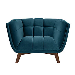 Rendez Vous Deco Fauteuil Mona en velours bleu foncé