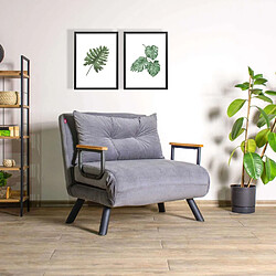 Hanah Home Fauteuil convertible en tissu Sando gris.