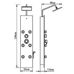 vidaXL Panneau de douche Verre 25x47,5x130 cm Noir pas cher