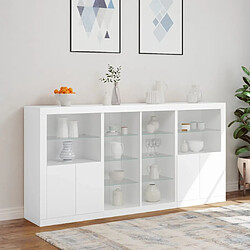 Acheter Maison Chic Commode Buffet - Meuble de rangement avec lumières LED blanc 202x37x100 cm -GKD74058