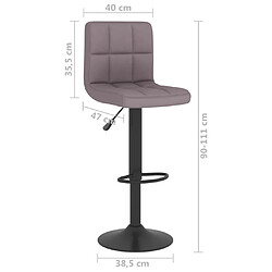 vidaXL Tabouret de bar Taupe Tissu pas cher