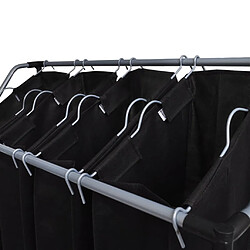 vidaXL Trieuses à linge avec sacs 2 pcs Noir et Gris