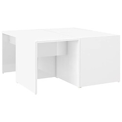 vidaXL Tables basses 4 pcs blanc brillant 33x33x33cm bois d'ingénierie