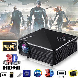 Avis Universal Projecteur LED portable Mini Projecteur 1920x1080 pixels USB / AV / VGA / HDMI / SD Multimédia Port US Plug Multimedia | Projecteurs LCD