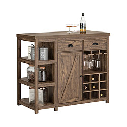 SoBuy SVW20-N îlot Central de Cuisine, Comptoir, Placard, Buffet, Armoire de Cuisine avec Porte-Verres et Porte-Bouteilles 