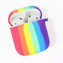 Universal Rainbow Pattern Silicone AirPods 1/2 Case avec carabiner - Multicolor 