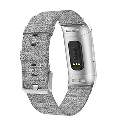 Acheter Wewoo Bracelet montre en nylon tissé à la vanille pour Fitbit Charge 3 (Gris)