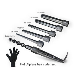 Universal Rouleau de cheveux en fer 6 en 1 Rouleau de cheveux en fer professionnel Rouleau de cheveux en fer curl Curl Curl Ripple Tool de coiffure