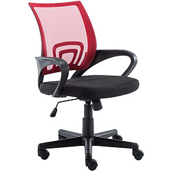 Decoshop26 Fauteuil de bureau sur roulettes hauteur réglable en maille de filet de nylon rouge 10_0002498 