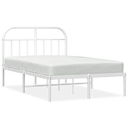 Maison Chic Lit adulte - Cadre de lit métal avec tête de lit pour chambre blanc 120x190 cm -MN98857