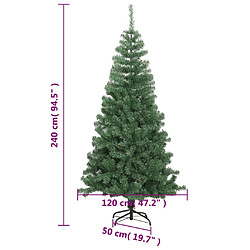 vidaXL Sapin de Noël artificiel L 240 cm Vert pas cher